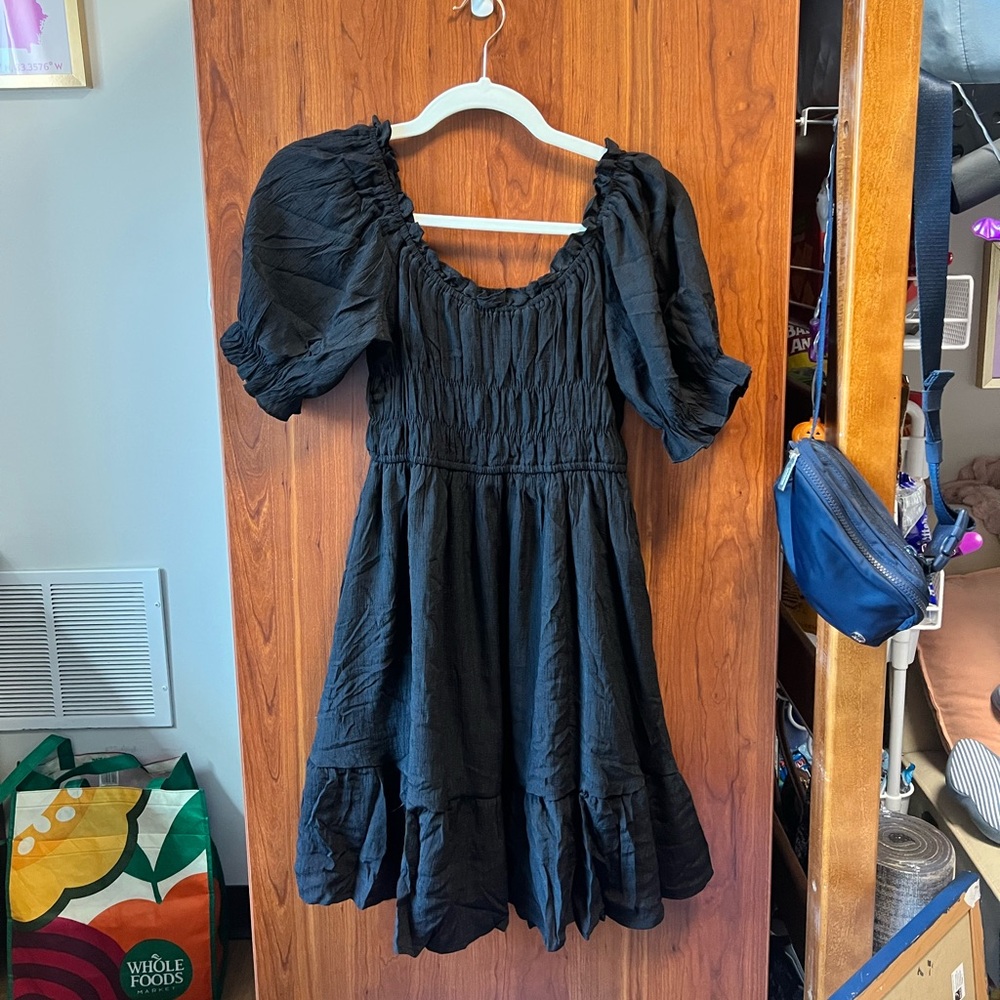 black mini dress